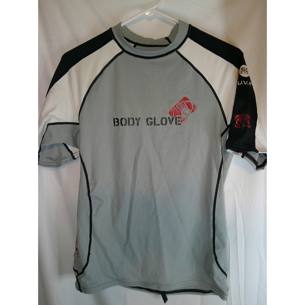 Body Glove Rash Guard UPF 50+ Sun Protection Short Sleeve Gray L
